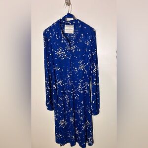 Vintage Diane Von Furstenberg Blue White Polka Dot Dress